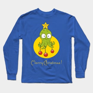 Christmas Tree Octopus Ocean Gift Long Sleeve T-Shirt